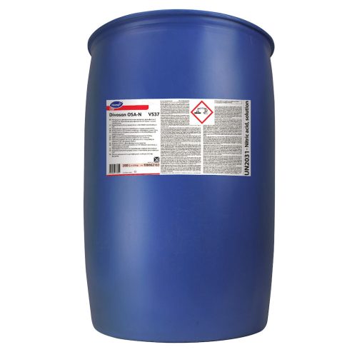 Divosan OSA-N VS37 foszfátmentes folyékony savas tisztító- és fertőtlenítőszer CIP alkalmazásokhoz, 200 liter