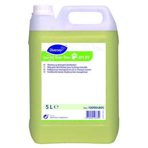 Suma Star Des D1.55 fertőtlenítő hatású folyékony tisztítószer és kézi mosogatószer, 5 liter
