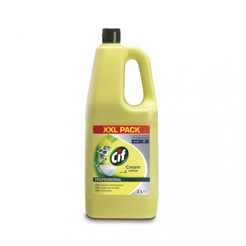 Cif Pro Formula Cream Lemon, nicht kratzendes flüssiges Reinigungspeeling mit Zitronenduft, 2 Liter