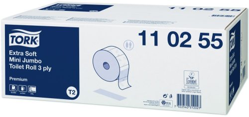 Tork Premium Mini Jumbo schneeweißes Toilettenpapier, 12 Rollen/Karton