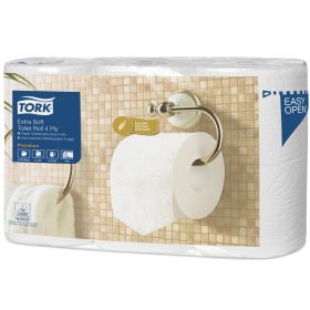   Tork Premium Extra Soft kleine Rollen Toilettenpapier (T4), 4-lagig, 6 Rollen/Paket