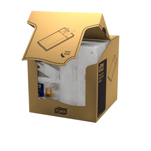 Tork Soft Bon Appetit Cutlery Pocket szervizszalvéta, evőeszköz zsebbel, 200 db/csomag, 6 csomag/karton