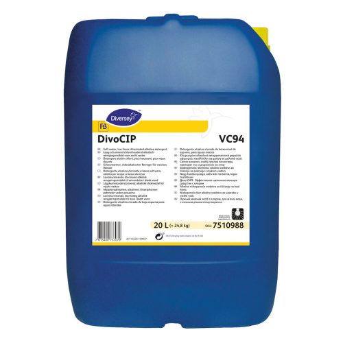 DivoCIP VC94 nagy hatékonyságú, aktív-klór tartalmú, lúgos tisztítószer, 20 liter