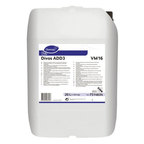 Divos ADD3 VM16 tisztítást fokozó, zsír eltávolítószer a különböző típusú membránok részére, 20 liter