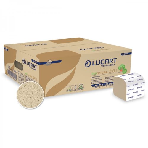 Lucart EcoNatural 210 I gefaltetes Toilettenpapier, 40 Packungen/Karton