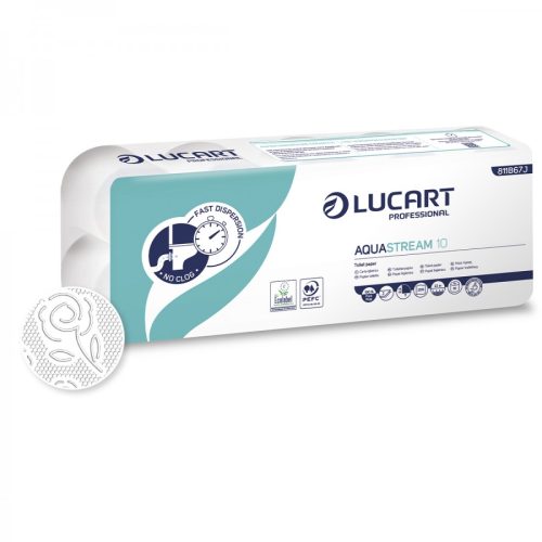 Lucart Aquastream 10 Toilettenpapier, 10 Rollen/Paket