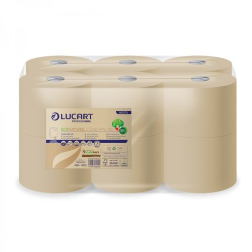 Lucart EcoNatural L-One Mini 180 Toilettenpapier, 12 Rollen/Paket