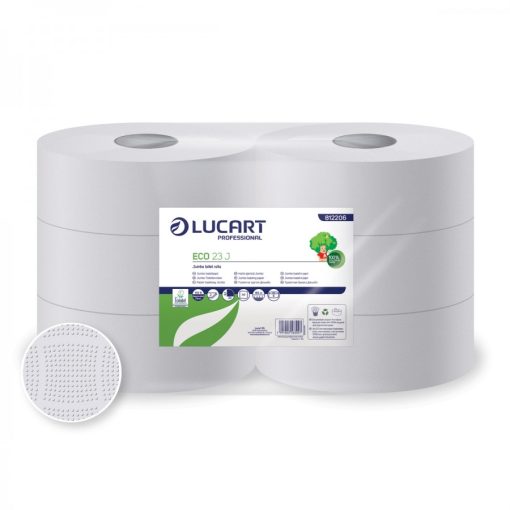 Midi toalettpapír, Lucart Eco 23 J, 23 cm átmérő, 2 réteg, 6 tekercs/csomag