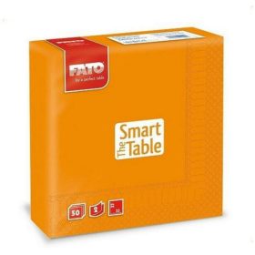   FATO Smart Table 33x33 szalvéta, 2 rétegű, narancssárga, 1/4-es hajtás, 50 lap/csomag
