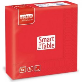   FATO Smart Table 33x33 szalvéta, 2 rétegű, piros, 1/4-es hajtás, 50 lap/csomag