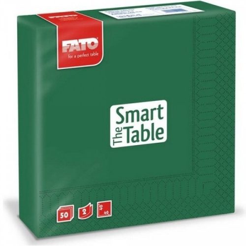 FATO Smart Table 33x33 szalvéta, 2 rétegű, erdő zöld, 1/4-es hajtás, 50 lap/csomag