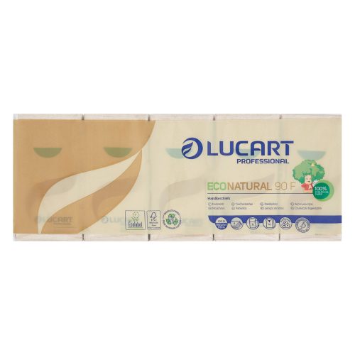 Lucart EcoNatural 90 F papír zsebkendő, 4 réteg, 90*24 db/karton