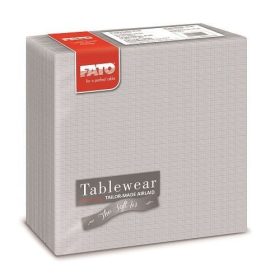   FATO Airlaid Shade 40x40 textilhatású szalvéta, 2 rétegű, ezüst, 1/4-es hajtás, 50 lap/csomag