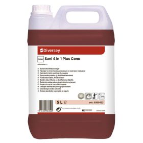   Taski Sani 4 in 1 Plus Conc koncentrált mosdótisztító, vízkőoldó, fertőtlenítő és szagtalanító, BPR engedéllyel, 5 liter