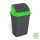Billenőfedeles szemetes kuka, műanyag, antracit/zöld, 50 literes