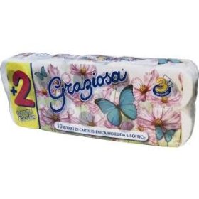 Graziosa 3-lagiges Toilettenpapier, 10 Rollen/Paket