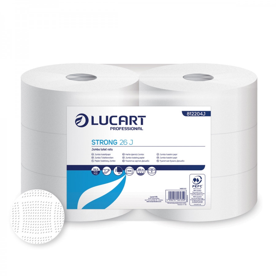 Lucart Strong 26 J hófehér toalettpapír, 6 tekercs/csomag